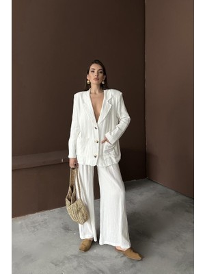Ahes Shopping Beyaz Oversize Müslin Takım