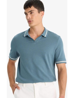 DeFacto Regular Fit Polo Yaka Bubble Kısa Kollu Tişört F6265AX25SM