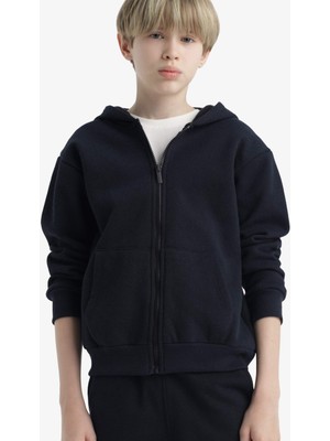 DeFacto Kapüşonlu Okul Fermuarlı Sweatshirt Erkek Çocuk X5844A625AU