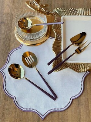 Allegra Purple Gold 5 Parça Sosluk Kepçe Seti