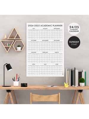 Amerikan Standardı 2025 -2026 Akademik Duvar Takvimi, Temmuz Başlangıçlı, Pazar Günü Başlangıçlı