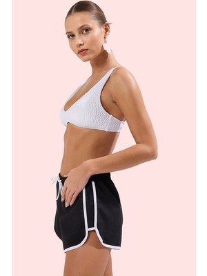 Kadın Kısa Boy Şort Cool & Comfort Etnik Desenli Dokuma Kumaş Plaj Şortu Dayanıklı Malzeme