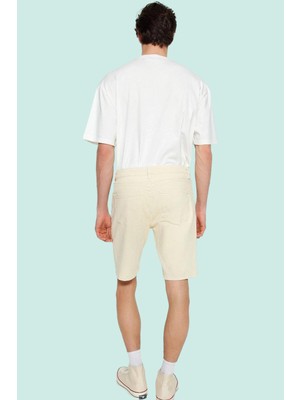 Erkek Slim Fit Denim Şort Stretch Kumaş Normal Bel 5 Cepli Günlük Yaz Aylarının Vazgeçilmezi