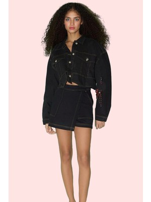 Kadın Yazlık Pamuk Denim Şort Etek; Normal Bel Düz Desen Dar Paça Yaz Aylarının Vazgeçilmezi