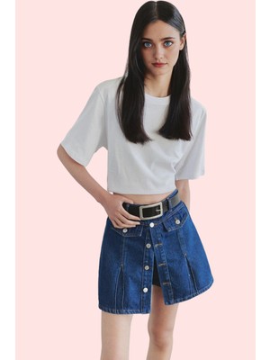 Kadın Düz Desen Denim Şort Etek Yüksek Bel Pamuk Günlük Kullanım Yaz Aylarının Vazgeçilmezi