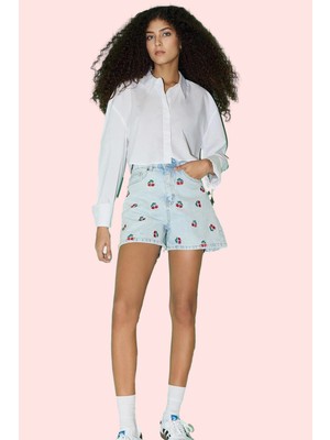 Kadın Denim City Short Şort Pamuk Geniş Paça Yüksek Bel Rahat Yaz Şortu Stilin Buluştuğu Yer