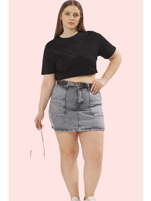 Kadın Büyük Beden Denim Şort Etek; Yüksek Bel Kısa Boy Günlük Stil Yaz Aylarının Vazgeçilmezi