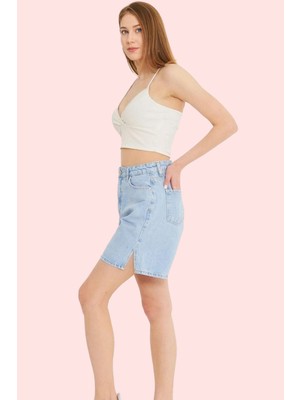 Kadın Denim Şort Normal Bel Geniş Paça Pamuk Casual Stil Günlük Kullanım Dayanıklı Malzeme