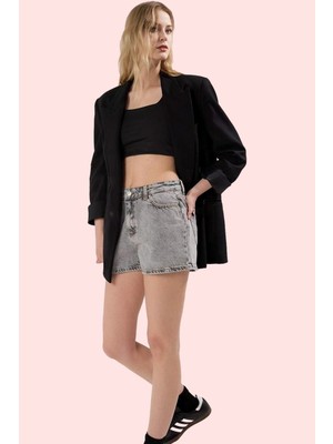 Kadın Pamuklu Denim Şort City Short Kalıp Mom Siluet Rahat Günlük Yaz Stilin Buluştuğu Yer