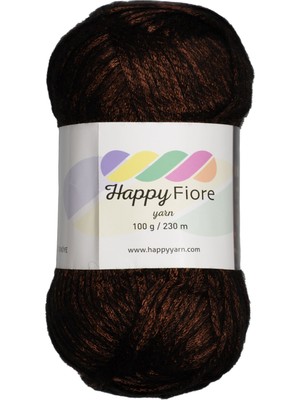Kürkçü Han Happy Fiore Parlak Örgü İpi 100gr / 230mt | Yünlü El Örgü İpliği - Koyu Kahverengi