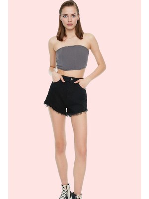Kadın Denim Mini Şort Pamuk Straight Kalıp Günlük Yaz Kombinleri Hafta Sonu Modern Tasarım