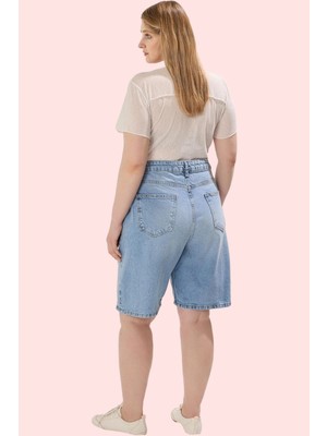 Kadın Büyük Beden Kısa Denim Şort Pamuk Casual Stil Rahat Günlük Kullanım Kaliteli Malzeme