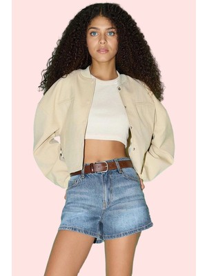 Kadın Şort Pamuk Denim City Short Kalıp Geniş Paça Günlük Kullanım Yaz Aylarının Vazgeçilmezi