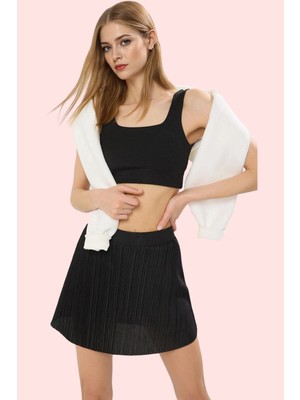 Kadın Yazlık Örme Spor Şort Etek Düz Desen Normal Bel Kısa Boy Günlük Kullanım Özel Günler