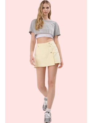 Kadın Pamuklu Denim Şort Etek Parça Boya Casual Stil Yüksek Bel Yaz Aylarının Vazgeçilmezi