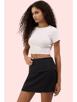 Kadın Finike Dokuma Şort Etek Yüksek Bel Kısa Boy Dar Paça Günlük Yaz Aylarının Vazgeçilmezi