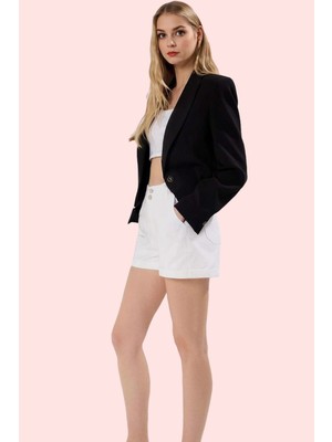 Kadın Denim Şort Pamuk Yüksek Bel Boru Paça Yazlık Günlük Hafta Sonu Yaz Aylarının Vazgeçilmezi