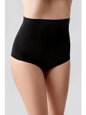 Kadın Lazer Kesim Yüksek Bel Slip Korse | Siyah 9208