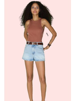 Kadın Denim Şort Yüksek Bel Pamuk Etek Günlük Dayanıklı Malzeme Yaz Aylarının Vazgeçilmezi