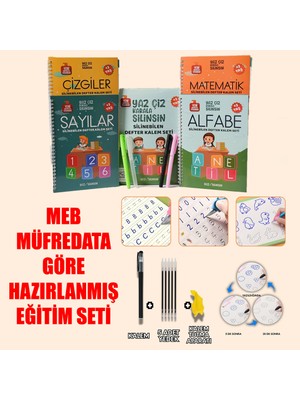 Yeni Müfredata Uygun Öğrenciler Için Türkçe Sihirli Yazı Defter Seti Ile Yazma Öğreniyorum Seti