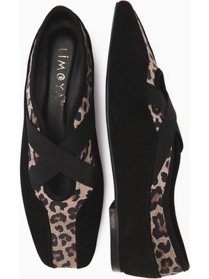 Hakiki Deri Erma Siyah Balerin Model Kadın Babet Ayakkabı