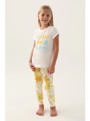 Rolypoly Kız Çocuk Beyaz Pijama Takımı