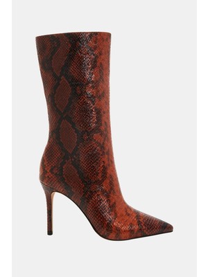 Katy Perry Kadın  The Revival Kızıl Multi Yılan Desenli Topuklu Çizme 9 cm Topuk ile Modern Stil