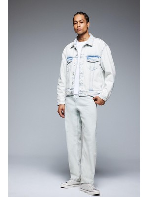 DeFacto %100 Pamuk Relaxed Slouchy Fit Rahat Beli Lastikli Rahat Kesim Dar Paça Siyah Jean Pantolon B8321AX25SP