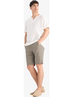 DeFacto %100 Pamuk Regular Fit Bermuda Şort D4268AX25SM