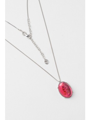 Sarmaşık 18 Ayar Beyaz Altın Kaplama 45 cm Gümüş Sedef Kolye