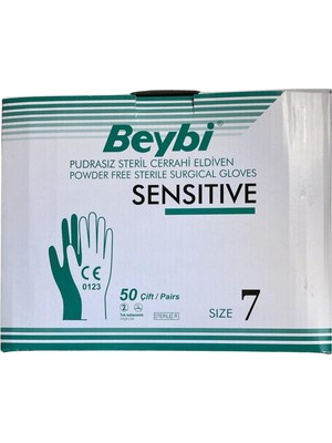 Beybi - Cerrahi Eldiven Pudrasız Sensitive No:7.0 - 50 Adet