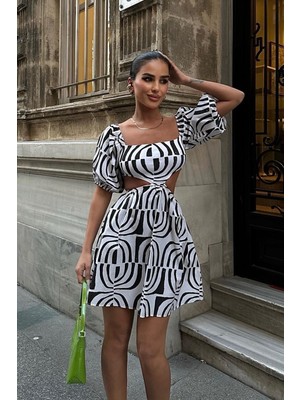Kadın Multi Cotton Dokuma Mini Desenli Elbise