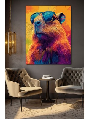 Özkacar Group Gözlüklü Hayvan  Kanvas Tablo Ev Duvar Salon Ofis Dükkan Hediyelik Dekarasyon Süsü
