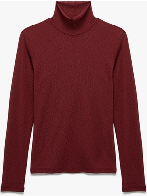 Slim Fit Balıkçı Yaka Uzun Kollu Tişört