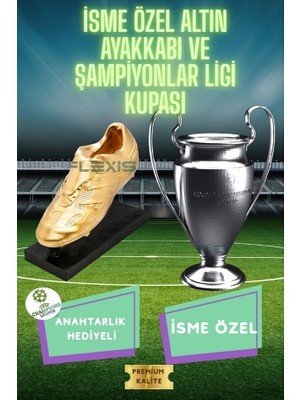 Flexis Şampiyonlar Ligi & Altın Ayakkabı 3D Maket Seti (15 Cm) + Şampiyonlar Ligi Logolu Anahtarlık Hediye