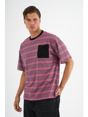 Alexandergardı Cep Detaylı Çizgili T-Shirt