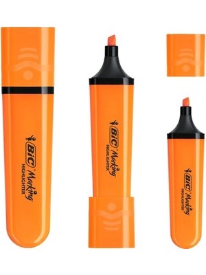 Bic Turuncu Fosforlu Kalem Tekil Ürün 1.7 mm Uç Ölçüsü Hızlı Kuruyan Renkli Kalem