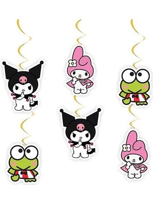 Parti Dükkanım Asmalı Sarkıt süs tavan süsü helezon KUROMİ 6lı