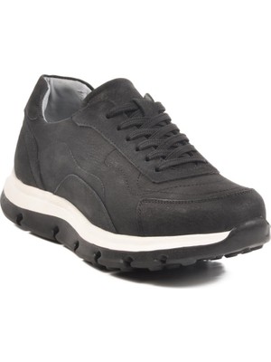 Walkway 2519 M Siyah Nubuk Hakiki Deri Erkek Günlük Ayakkabı