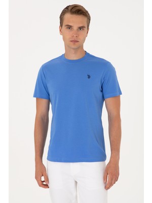 U.S. Polo Assn. Erkek Regular Fit Bisiklet Yaka İndigo Basic Tişört 50298015-VR028