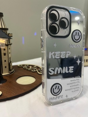 IPHONE 14 Pro Max 3D Digital Baskılı Aynalı Darbe Emici Tam Koruma Şeffaf Mika Telefon Kılıfı