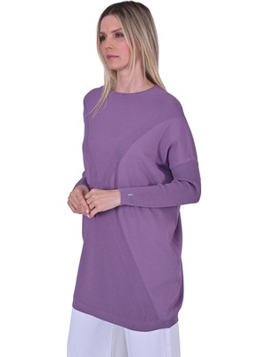 Kum Saati Triko Tunik Eflatun