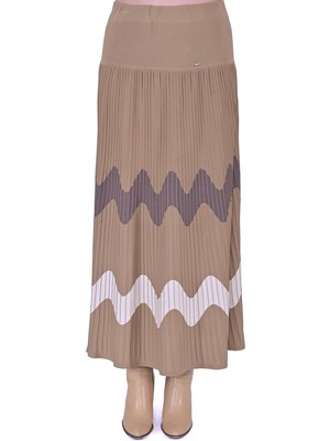 Dalga Triko Etek Camel