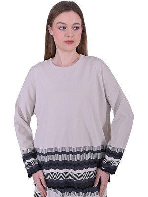 Zikzak Triko Tunik Siyah