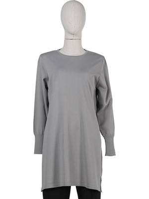 Klasik Triko Tunik Gri
