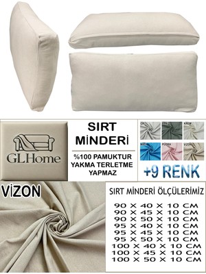 %100 Pamuk Petek 4 Adet Sırt Minderi Kılıfı