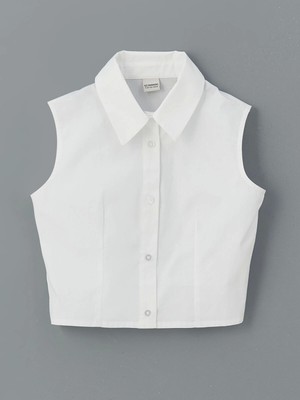 Lcw Kids Beyaz Regular Fit Kız Çocuk Gömlek