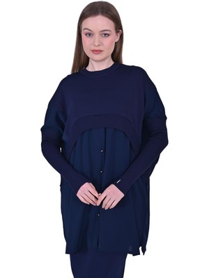 Gömlek Triko Tunik Lacivert