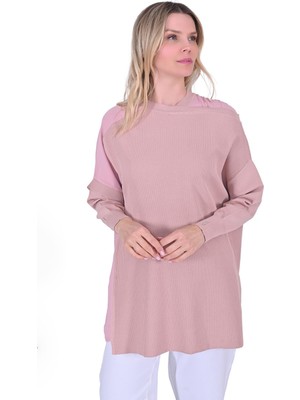 Körüklü Triko Tunik Somon
