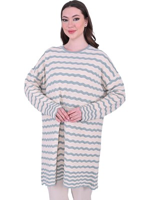 Dalga Triko Tunik Vanilya